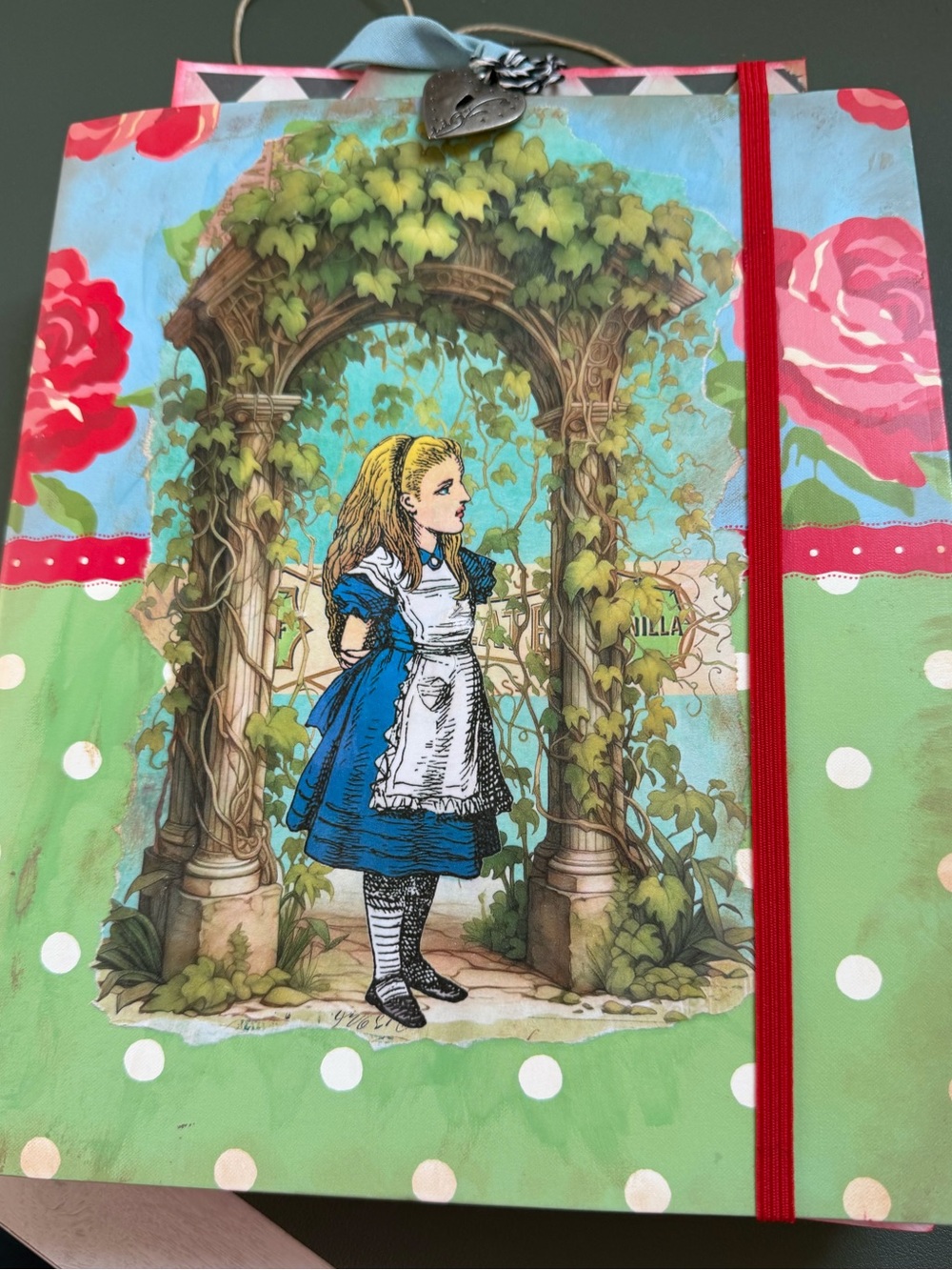 Alice in Wonderland Illustrated Junk Journal - Green, Blue, Red